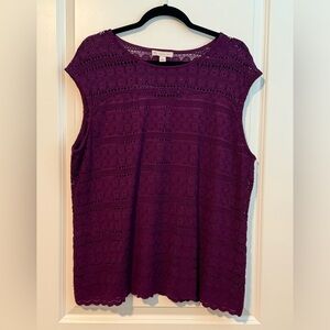 Dress Barn Lace Burgundy Top